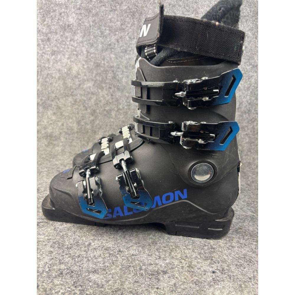 Salomon S/Max 60T Ski Boots Kids Size 23-23.5 Black Blue Downhill Sport